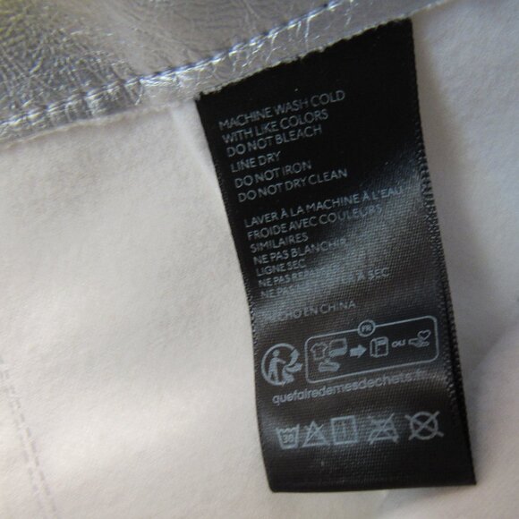 Maeve By Anthropologie Pants Womens,sz. 25P Wide Leg,Faux Leather,Silver - Picture 3 of 12